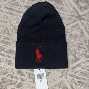 New With Tags Mens Polo Ralph Lauren Black Beanie Hat